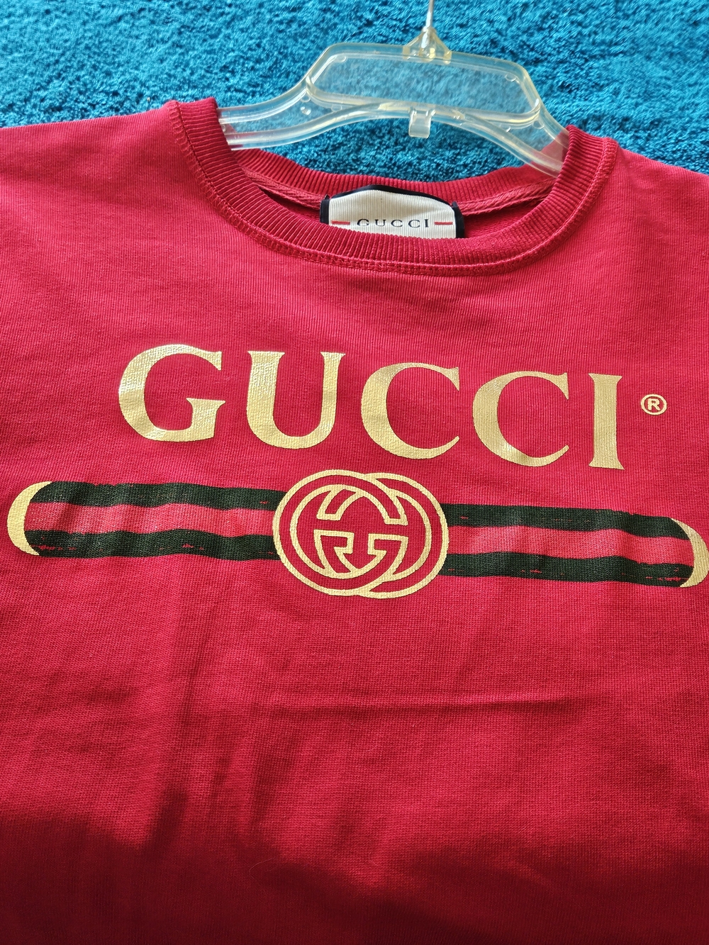 Gucci Red Logo Crewneck Sweater - Picture 4 of 10